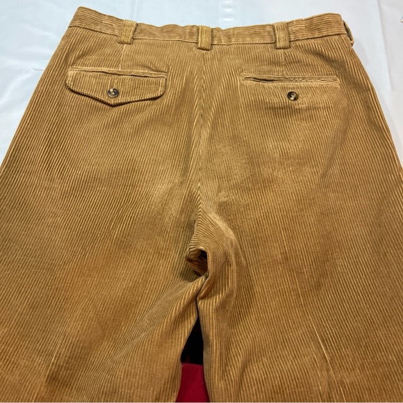 LL Bean corduroy Classic Fit BROWN Pleated brown Pants 502835 SIZE 34x34 Cotton - Picture 9 of 16